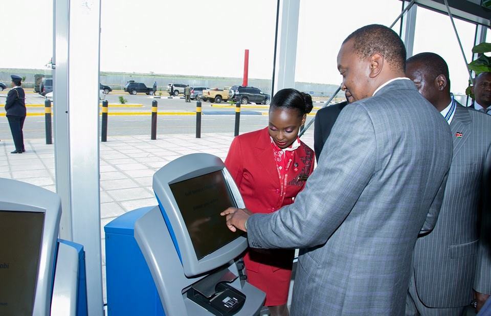 President at Jommo Kenyatta International Airport Terminal 2