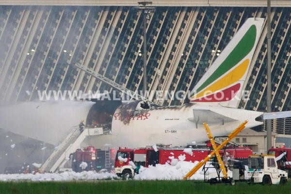 Ethiopian Airline on fire