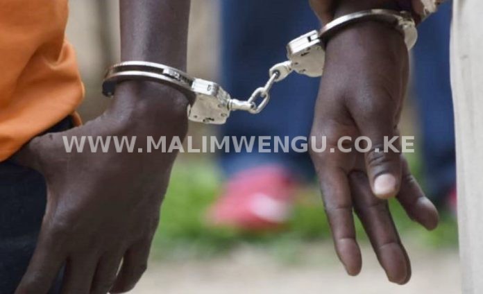 Handcuffed criminals