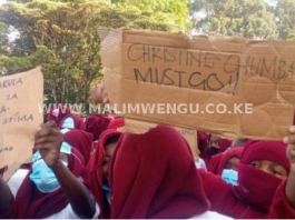 Students at Moi Girls National school Eldoret demonstrating