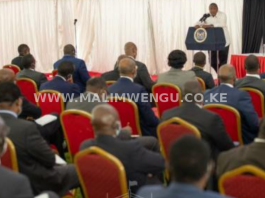 President Uhuru Kenyatta in a previous meeting with government officials in senior ranks