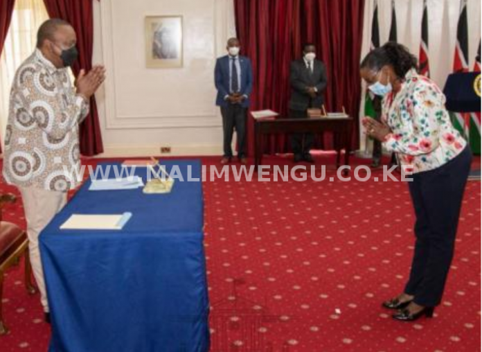 President Uhuru Kenyatta and Former Nairobi speaker Beatrice Elachi