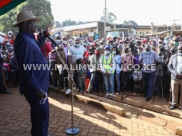 ODM leader Raila Odinga speaking to citizens in a past rally event