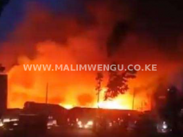 Premises being razed down by fire