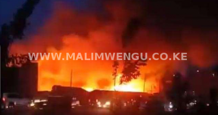 Premises being razed down by fire