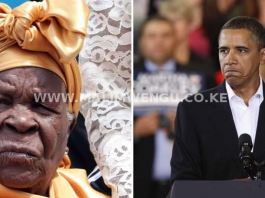 Ex-US President Barack Obama and his Grandma Sarah Obama